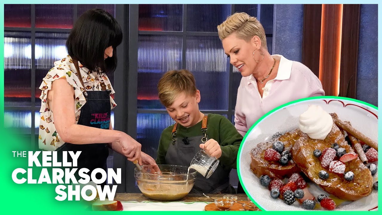 P!nk & Son Jameson Make Challah Bread French Toast & Surprise No Kid Hungry