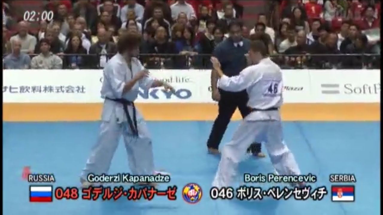 10th World open tournament Kyokushinkai karate. Goderzi Kapanadze(Russia)vs Boris Perencevic(Serbia)