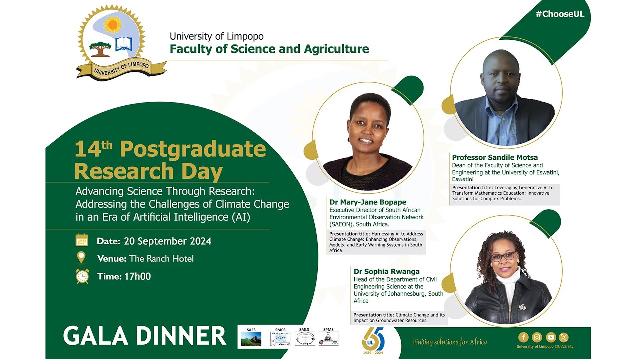 Faculty of Science and Agriculture 14th Postgraduate Research Day | Gala Dinner