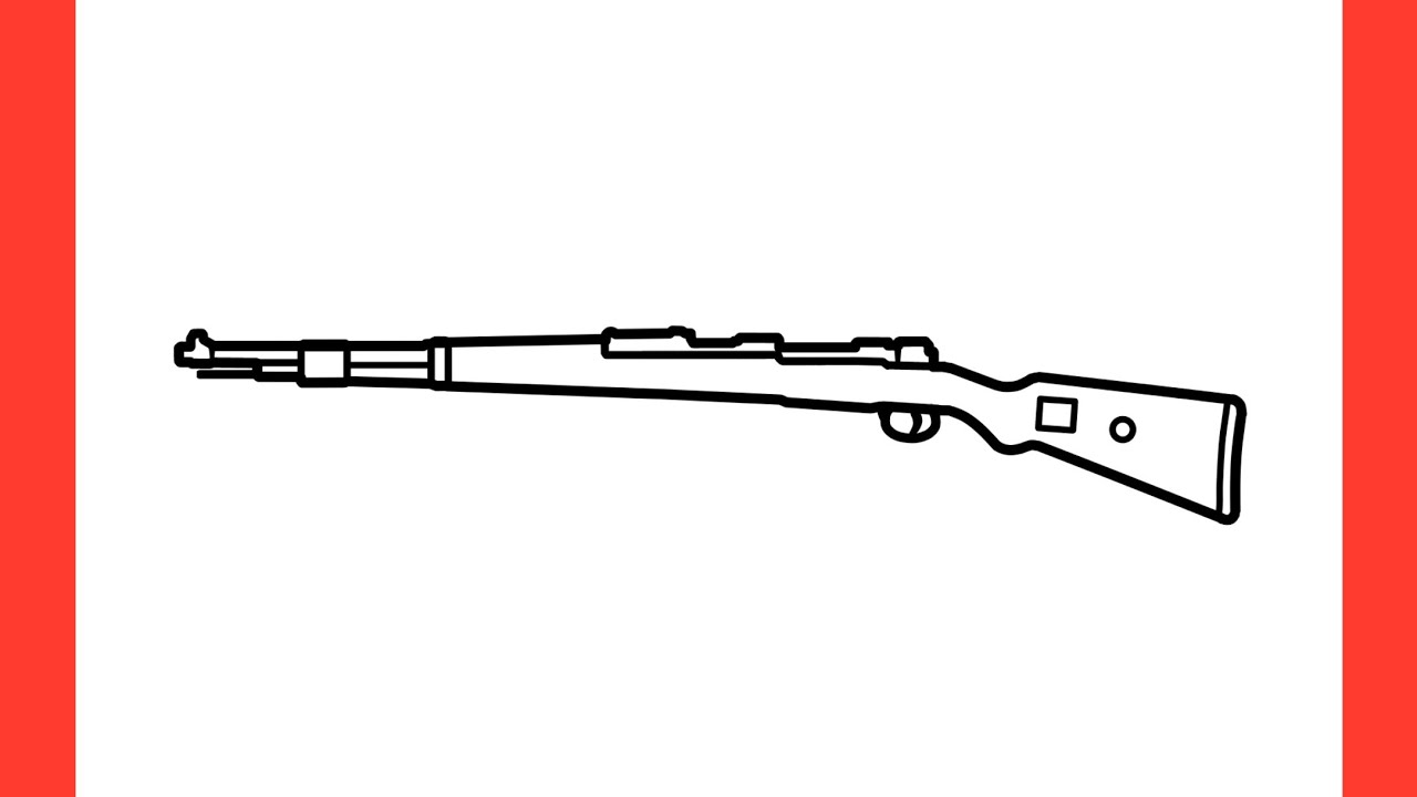 How to draw a KAR 98K step by step / drawing mauser karabiner 98k sniper rifle from pubg easy