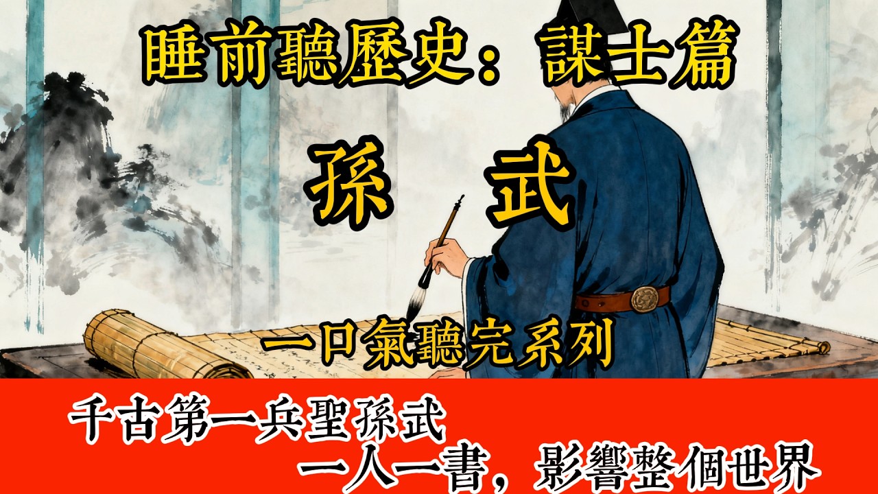 睡前聽歷史 - 孫武：千古第一兵聖孫武：一人一書，影響整個世界        #歷史#助眠#聽歷史#雨聲#白噪音#歷史人物#一口氣#Chinese history movie