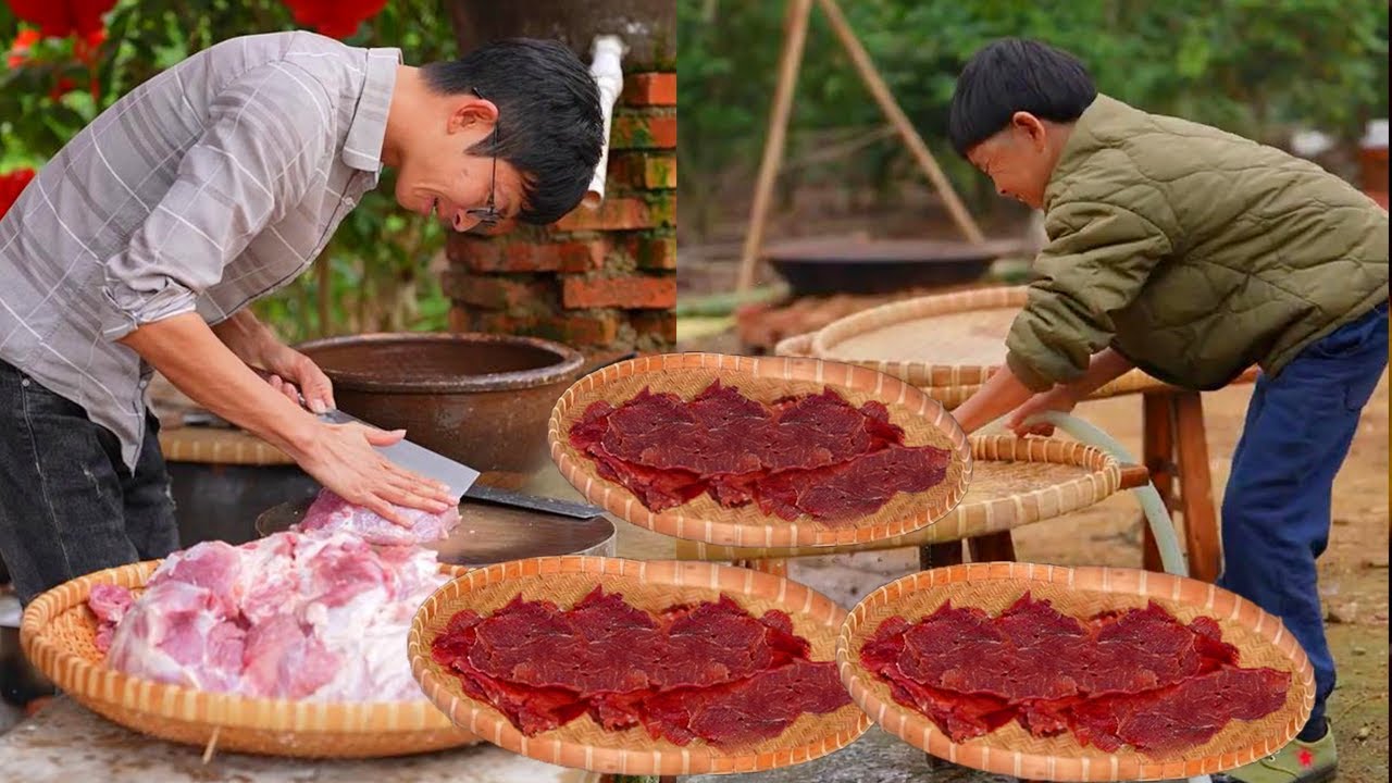 Бесплатная мясная нить, полная хрустящей корочки