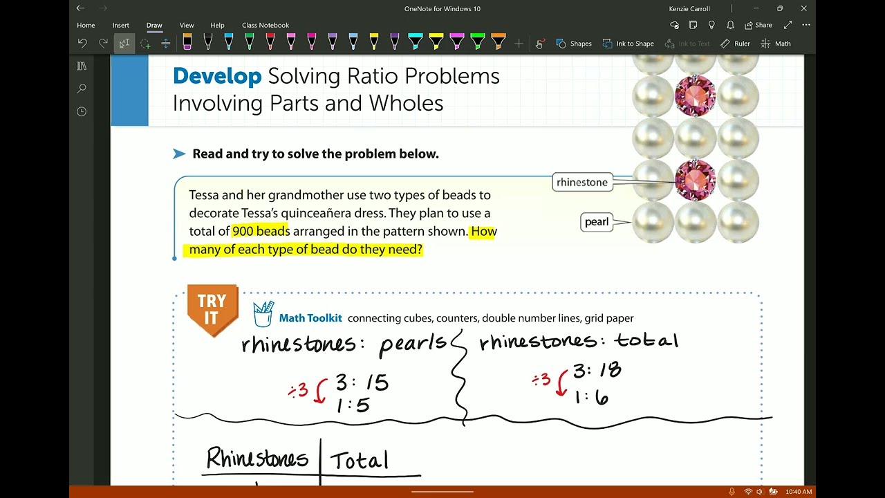 Lesson 14: Session 2 - Develop Solving Ratio Problems Involving Parts and Wholes