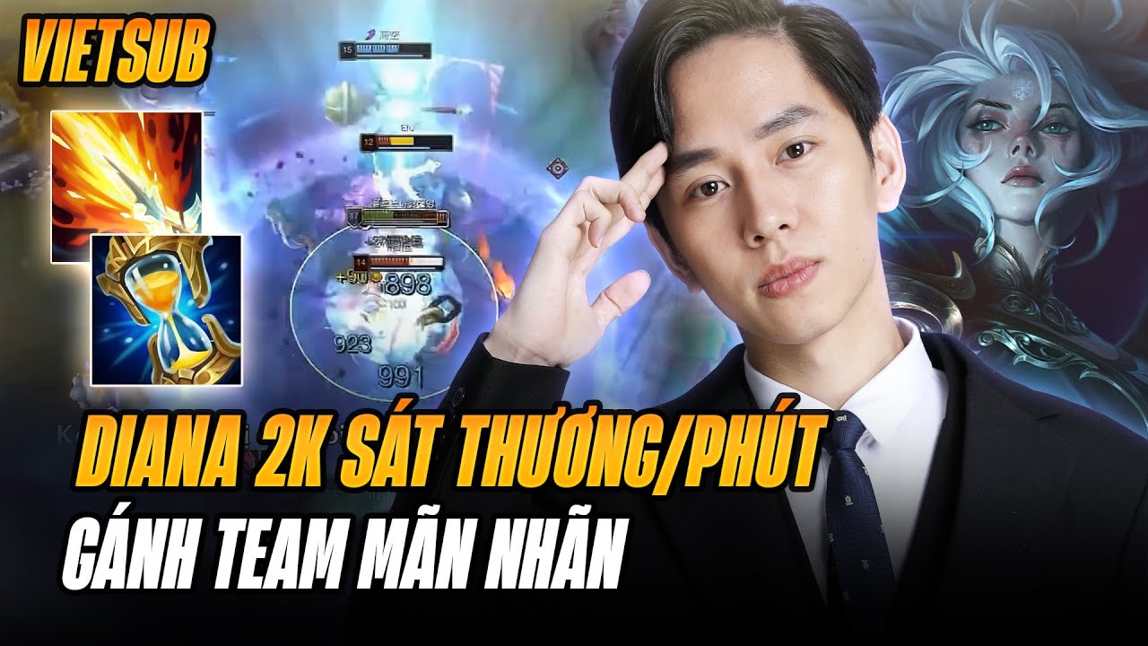 (Vietsub) Diana Gây Hơn 2k Sát Thương/Phút Của Xiaoyueshen Tại Rank ĐCT Hàn Khủng Khiếp Cở Nào?