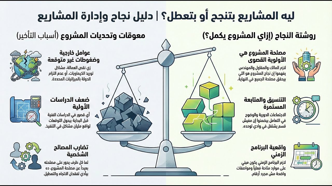 ملخص المحاضرة (20): دليل نجاح وإدارة المشاريع