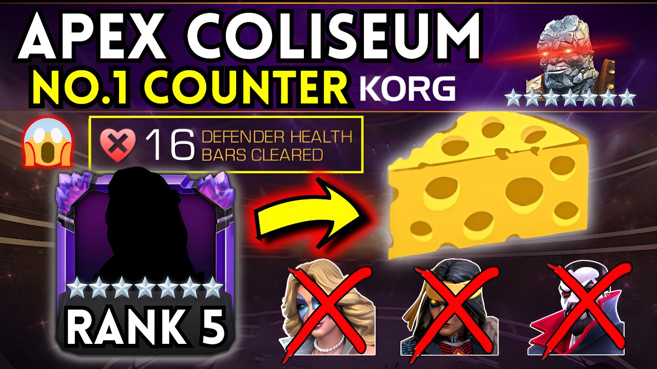 NEW BRUTAL KORG CHEESE! How to EASILY Clear 16 Bars?! Apex Coliseum MCOC