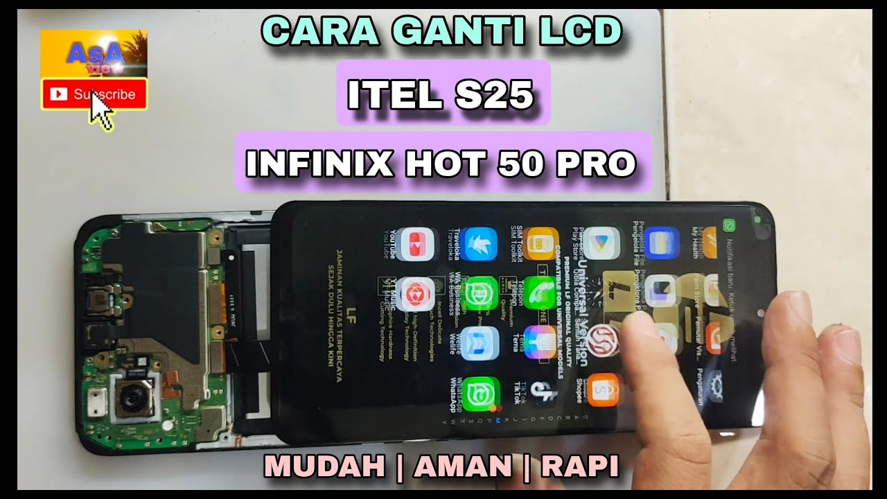 CARA GANTI LCD ITEL S25 / INFINIX HOT 50 PRO AMAN DAN RAPI || ITEL S25 DISPLAY CHANGE