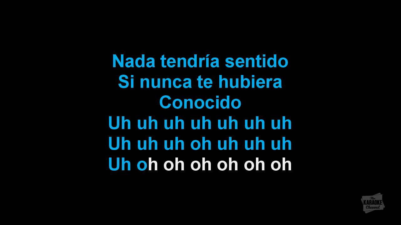 Si No Te Hubiera Conocido in the style of Luis Fonsi karaoke video duet with lyrics