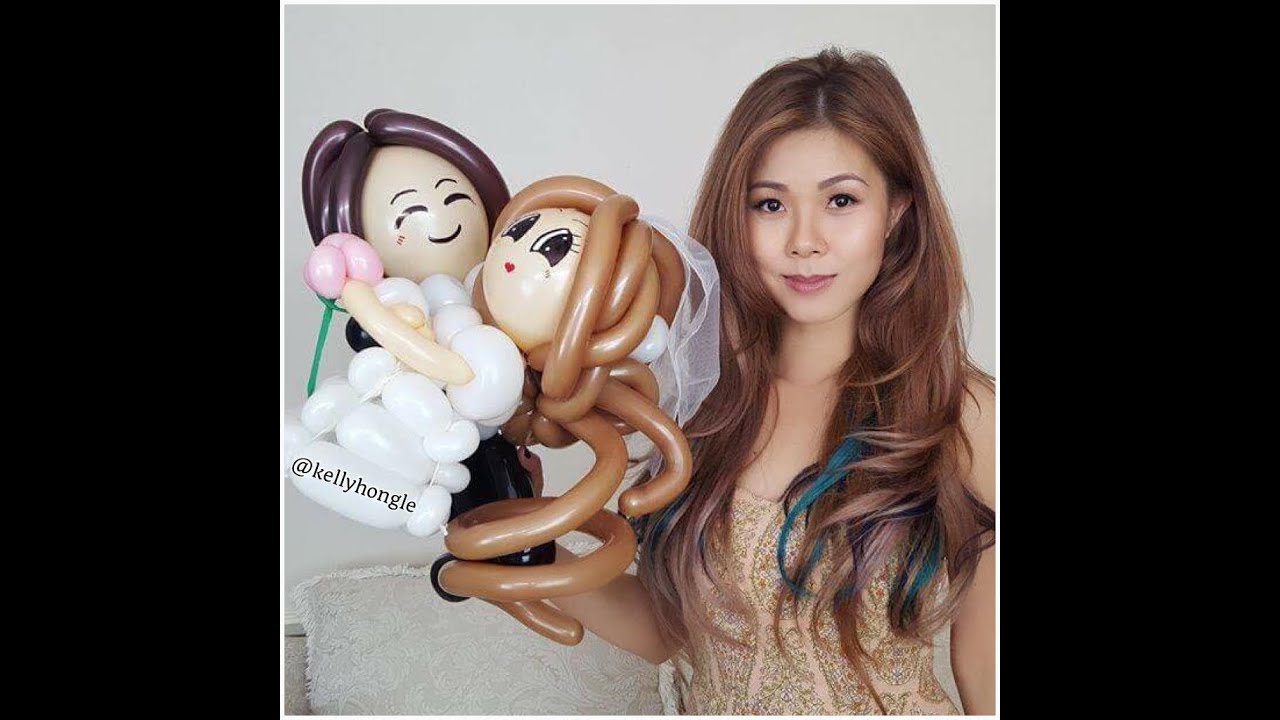How to make a bride and groom balloon