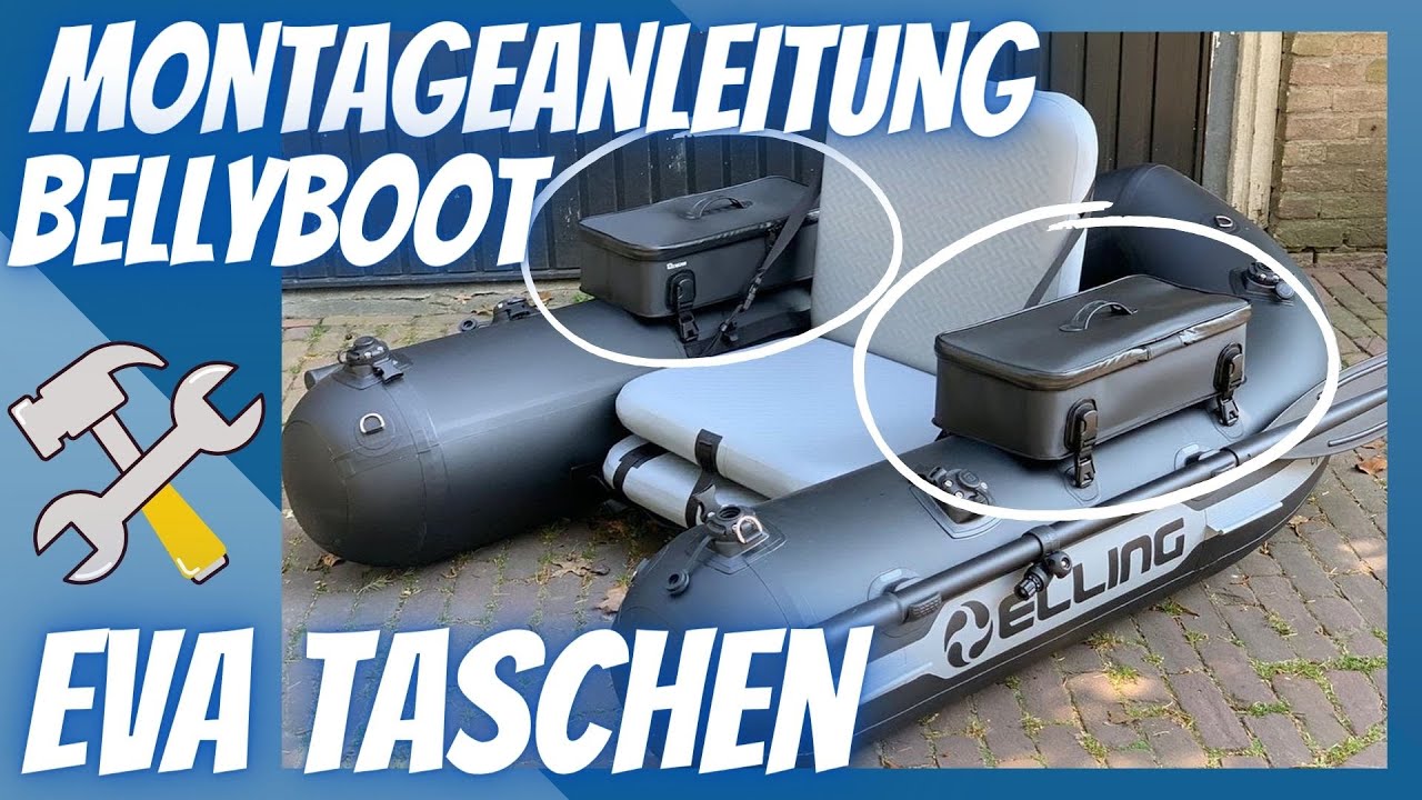 Montageanleitung der besten Bellyboot EVA Taschen. Wasserdichte Bakkans mit Gurten & Clips für Belly