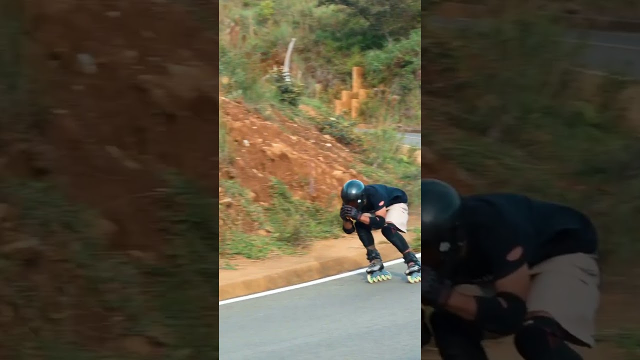 inline downhill 😱💨🔥 #speed #inlineskating #downhill #ytshorts #viral