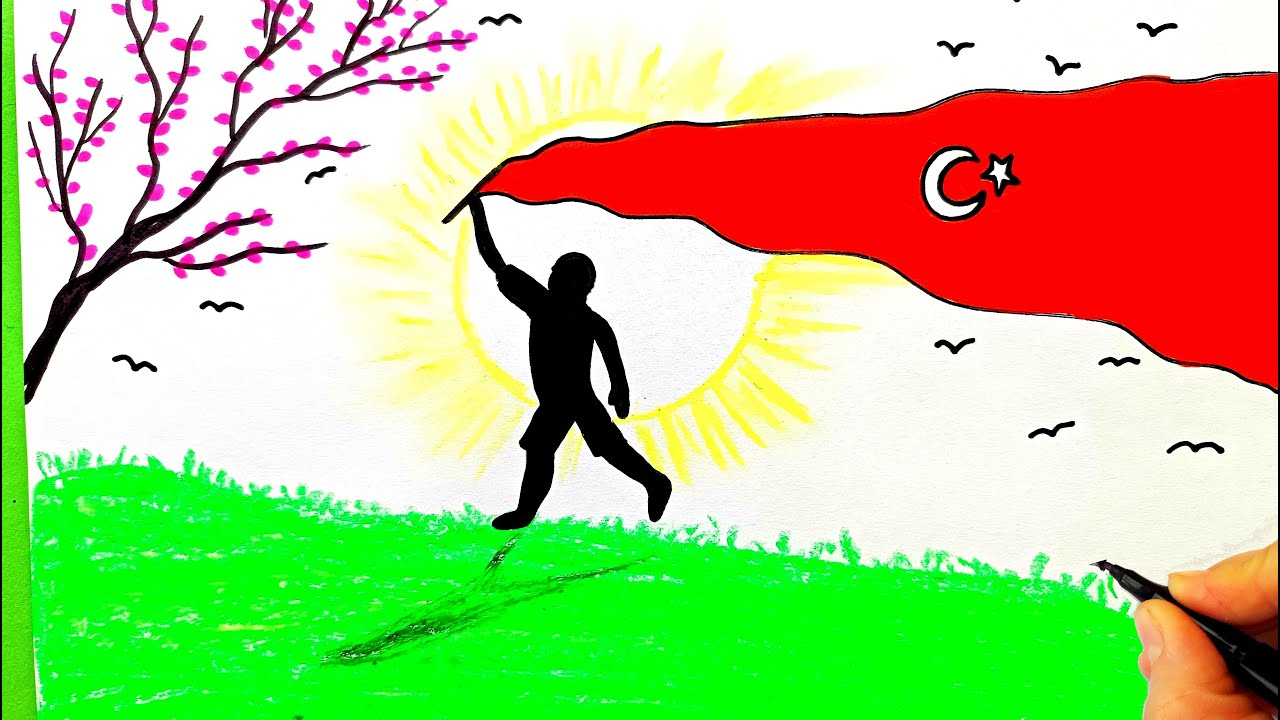 19 Mayıs Resmi Çizimi - 19 Mayıs Resmi Nasıl Çizilir? - Atatürk'ü Anma Gençlik ve Spor Bayramı Resmi