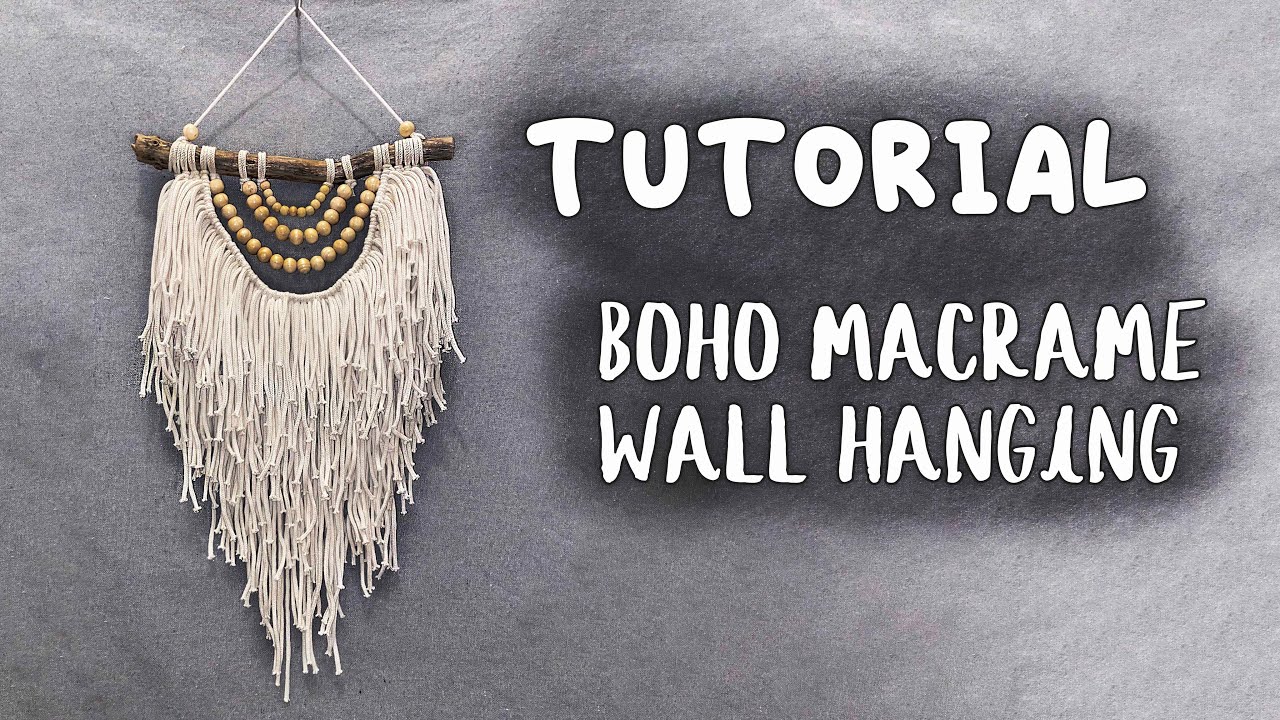 DIY Boho Macrame Wall Hanging of pieces of rope
