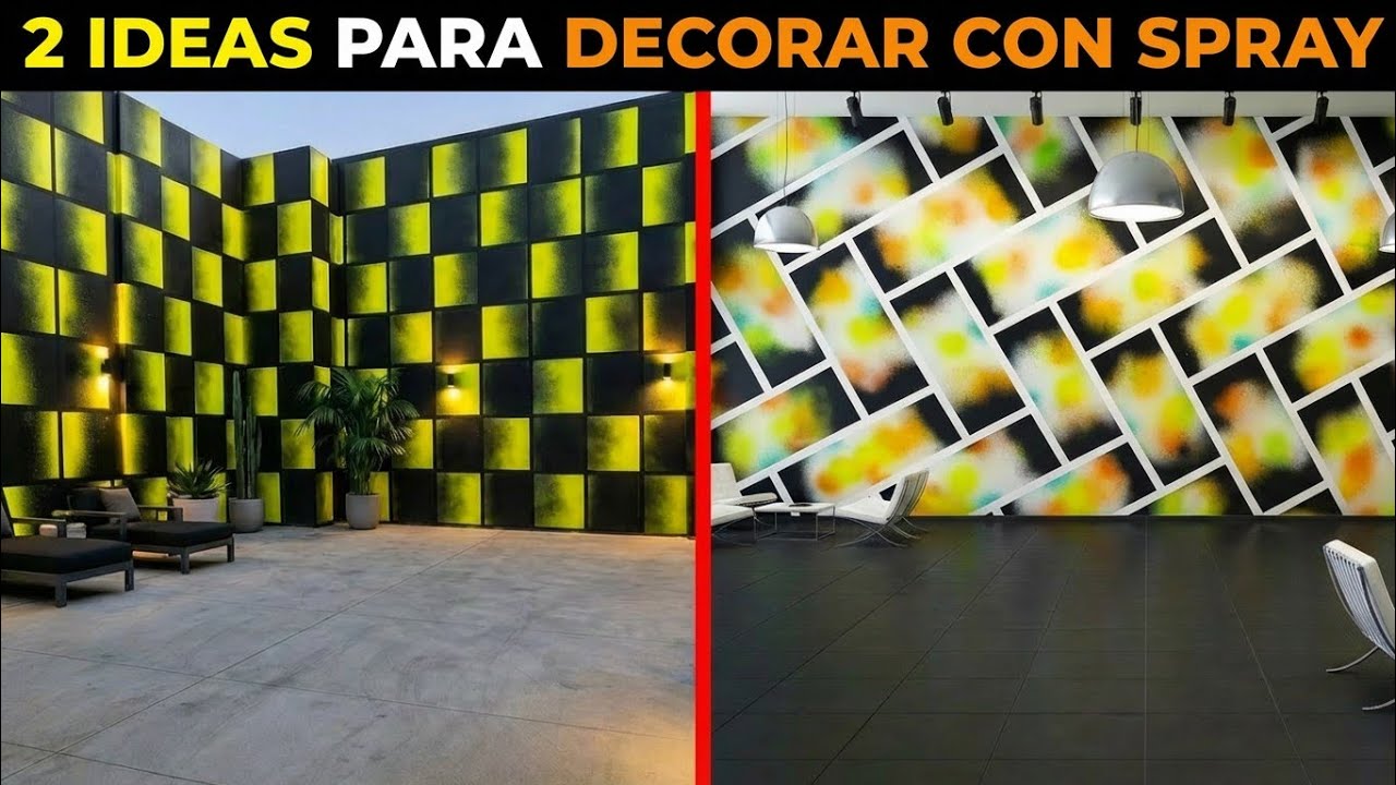 2 Ideas F&aacute;ciles para Decorar Paredes con Spray | Trucos Creativos para Transformar tus Espacios