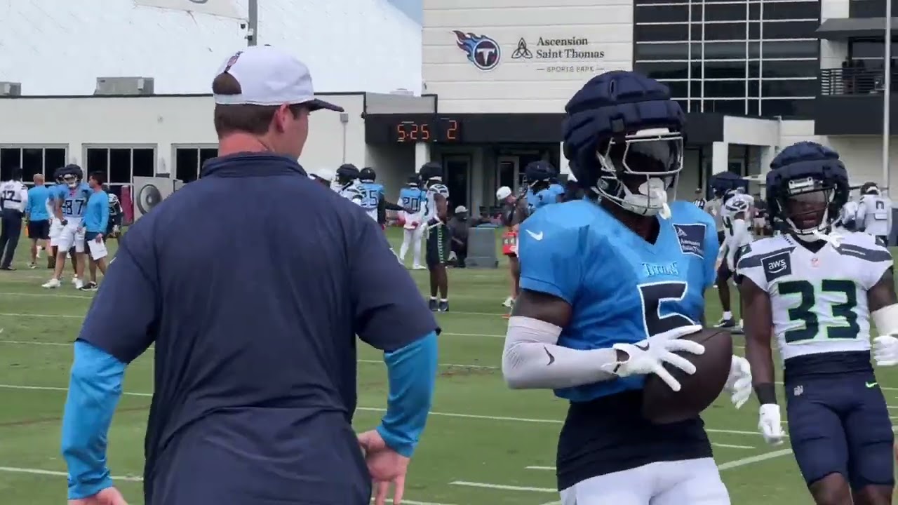 WR vs DB Seahawks and Titans training camp