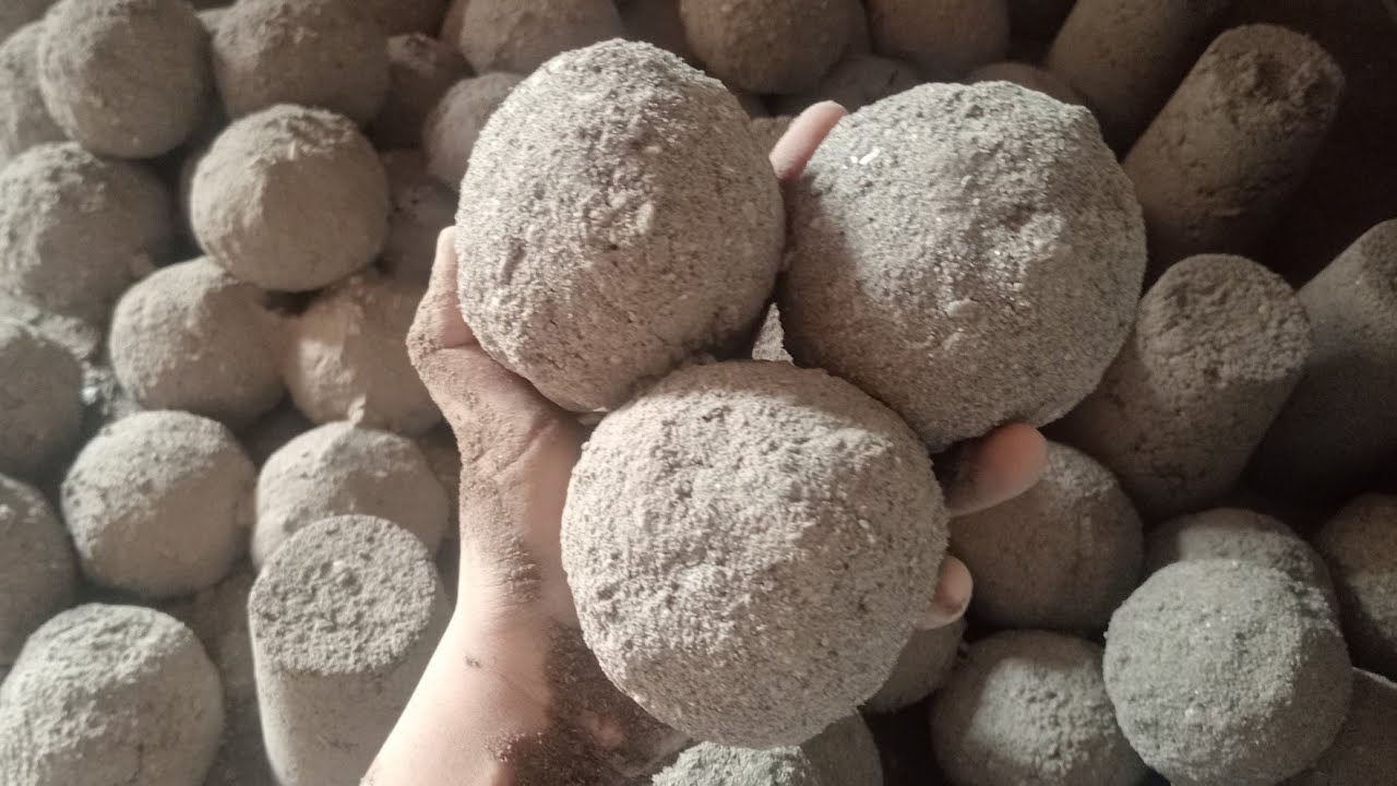 Super duper crispy crunchy grainy texture balls crumbling dry in floor and with water pouring 