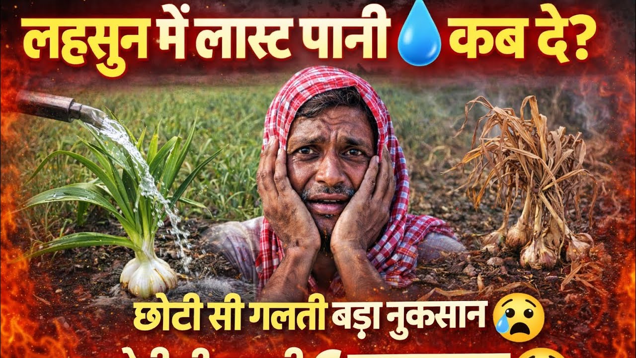 लहसुन की आखिरी सिंचाई का सही समय 💧 वरना होगा भारी नुकसान!#गार्लिक#adhunikkrishijankar#indianfarmer 