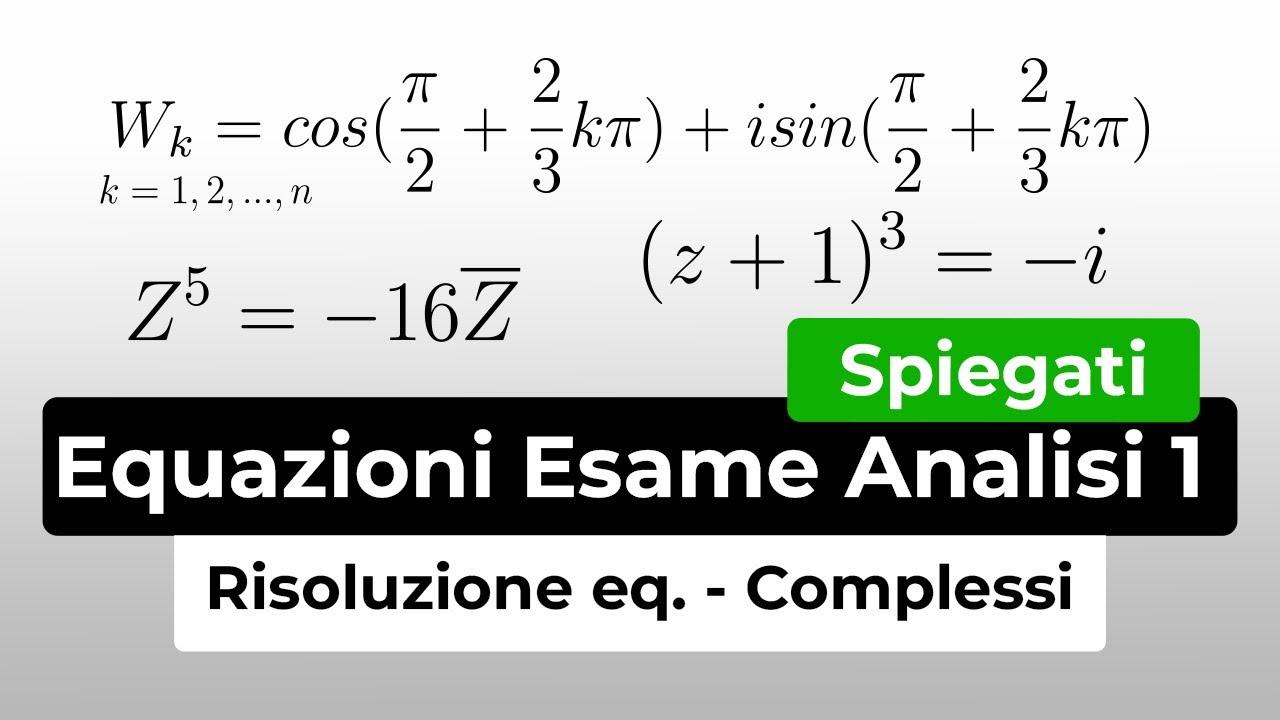 Esercizi equazioni Numeri Complessi come esame Analisi 1. Esercizi Difficili Svolti Numeri Complessi