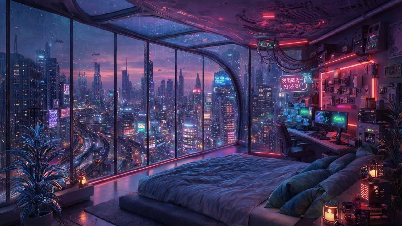 Cyberpunk Rain in Neon City | Night Ambience for Sleep & Focus (10 Hours)