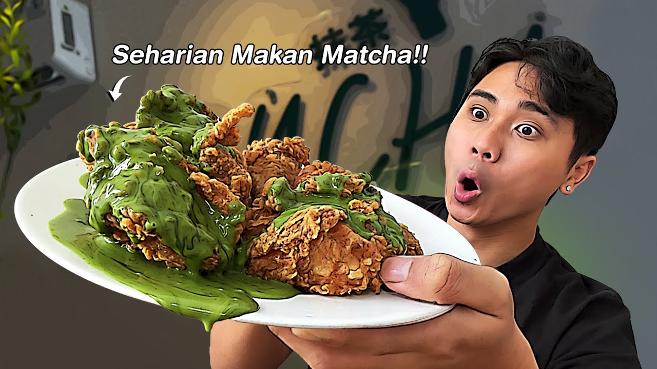 24 Jam Makan Makanan Matcha!! Muntah?!