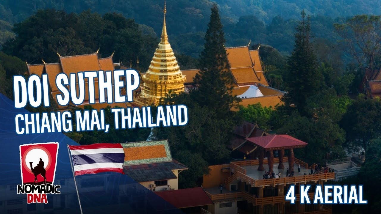 4K Cinematic Video of Wat Phra That Doi Suthep in Chiang Mai during golden hour