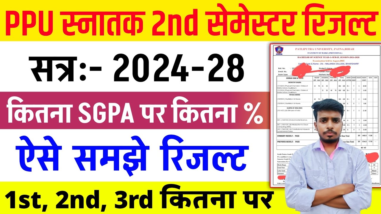Patliputra University UG SEM 2 Result ऐसे समझे | PPU UG SEM 2 Result Percentage Kaise Nikale