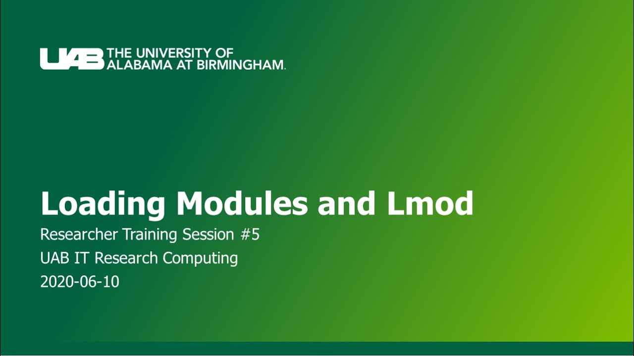 Loading Modules and Lmod [TRAIN-06-2020]