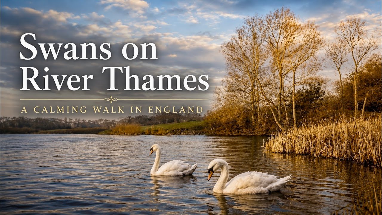 Swans on the river Thames ~ a claming walk
