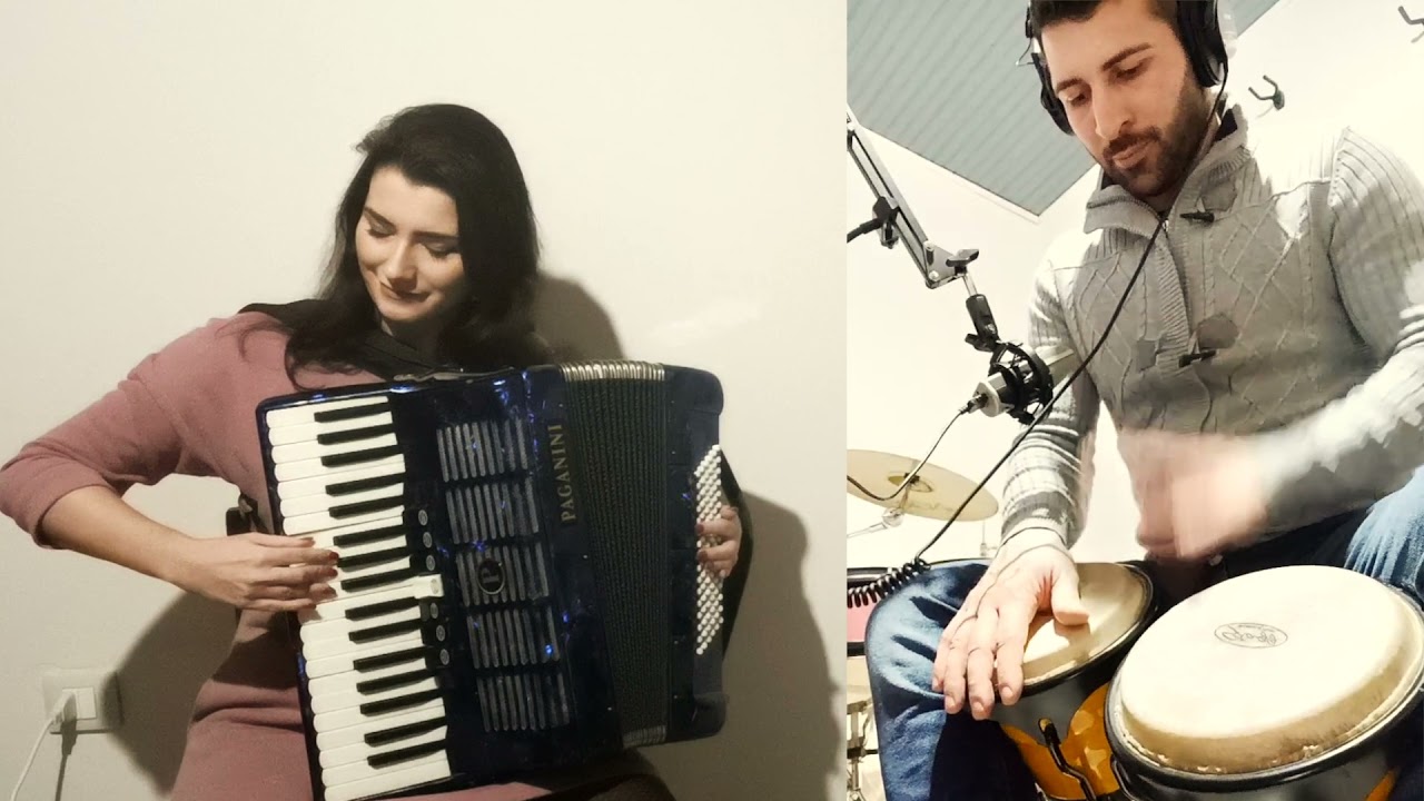 Piensa en Mi - accordion & bongo cover