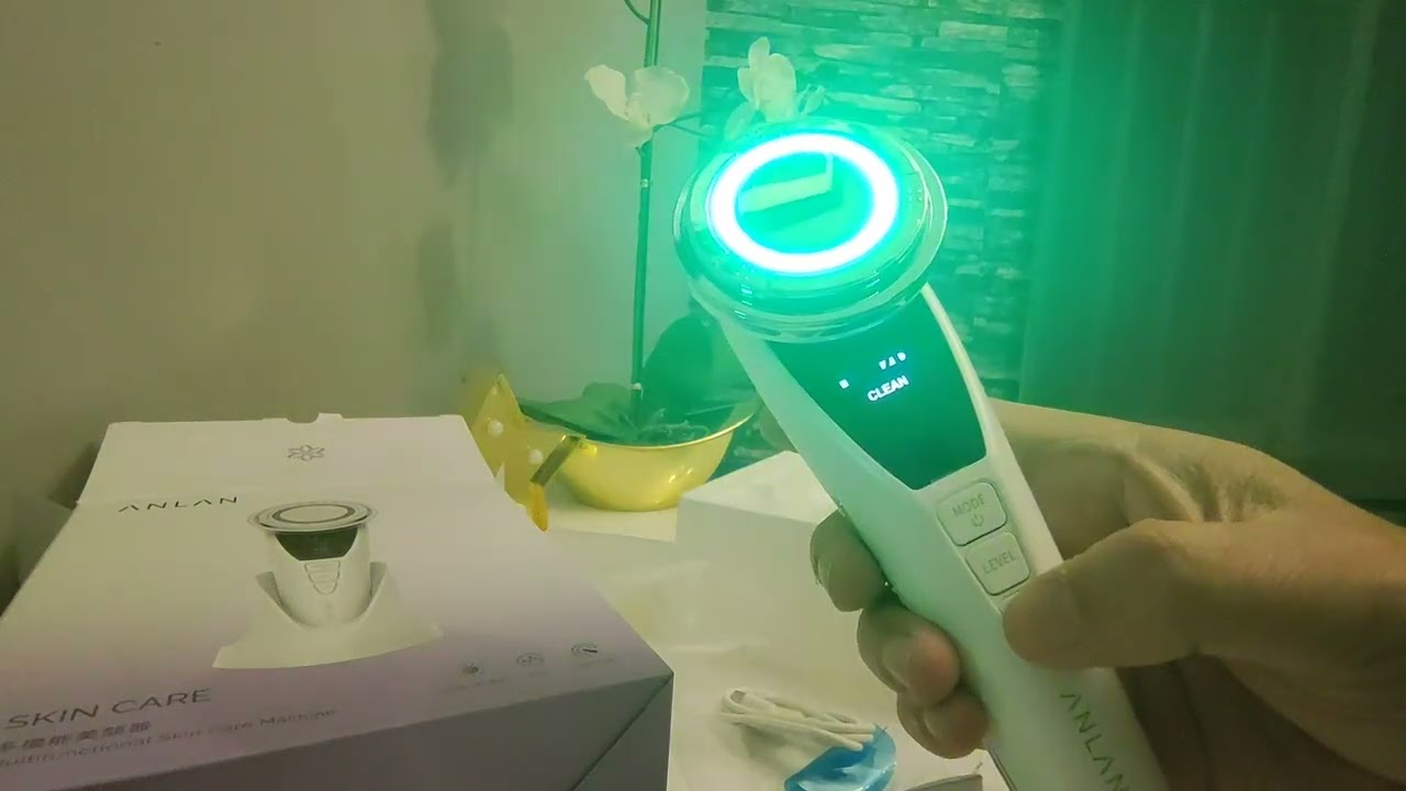 ANLAN Masajeador Facial Multifuncional con Modo Frío Calor, Limpiador facial con 5 funciones