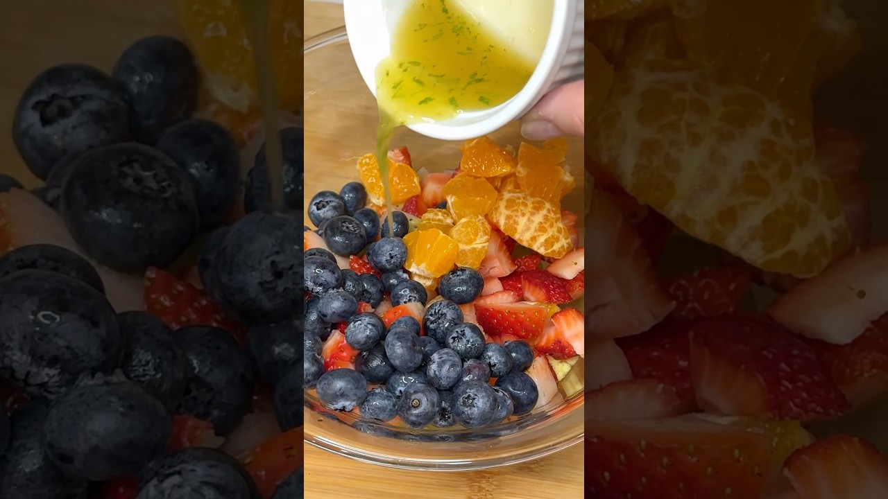 🍓🫐Best fruit salad dressing- details in comments ⬇️ #fruit #salad #recipe