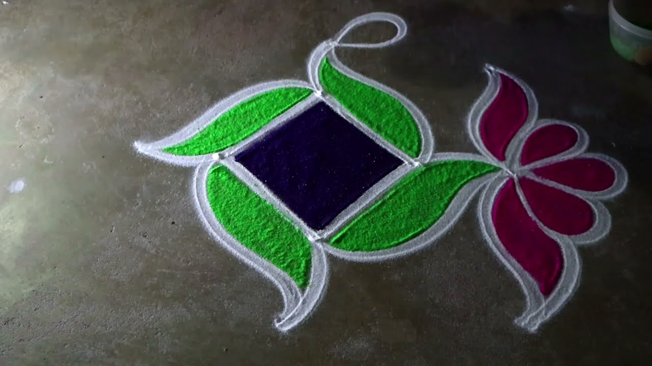 Easy  flowers  🌻lotus padi kolam  3*1 🌻maasi madham rangoli  🌻special kolam   🌻pandaga diya muggulu