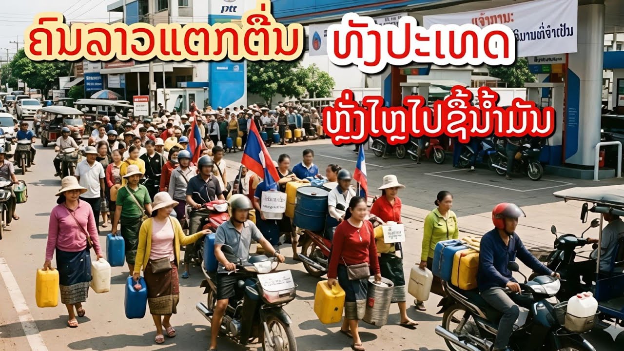 หลังจากรัฐบาลไทยประกาศยุติการส่งน้ำมันออกนอกประเทศ ประชาชนลาวพากันแตกตื่นหลังไปไปชื่อน้ำมัน