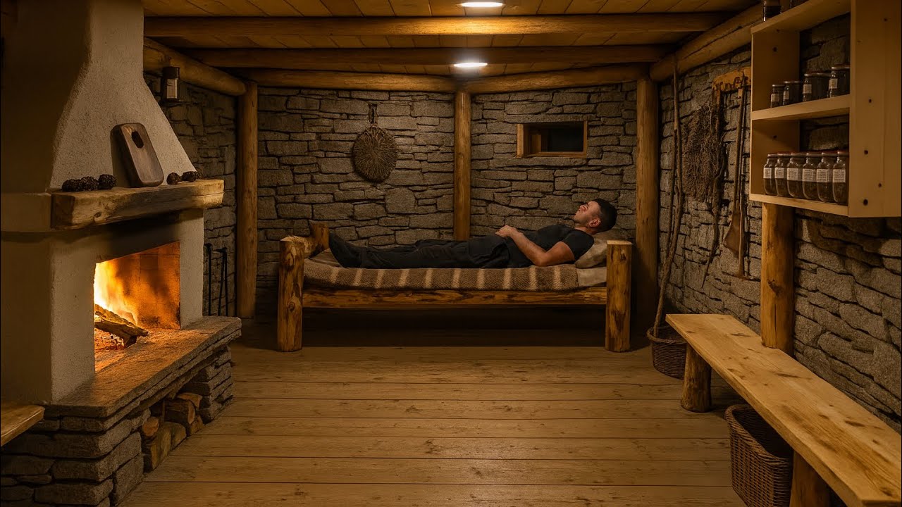Man To Build Cabin Underground | From Start To Finish 25 Days With Dog.