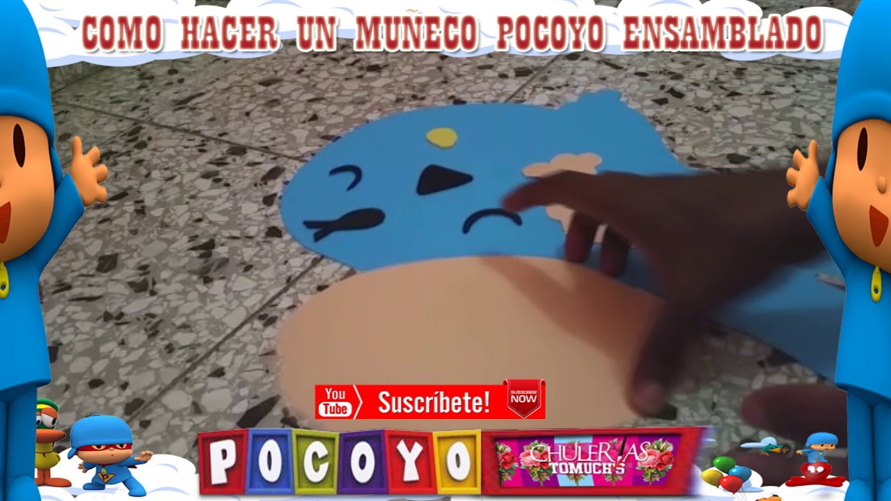 muñeco pocoyo (como hacer muñeco ensamblado de pocoyo con cartulina)