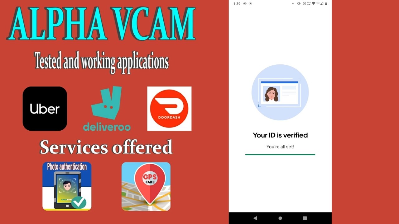 VIRTUAL CAMERA UBER, DELIVEROO, DOORDASH.. | SELFIE BYPASS | ALPHA VCAM