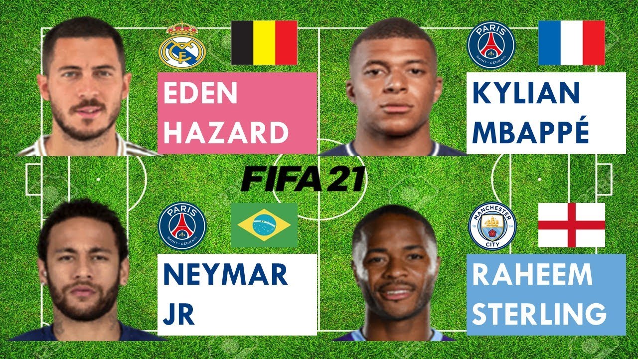 Eden Hazard vs Kylian Mbappé vs Neymar Jr vs Raheem Sterling - FIFA 21 comparison