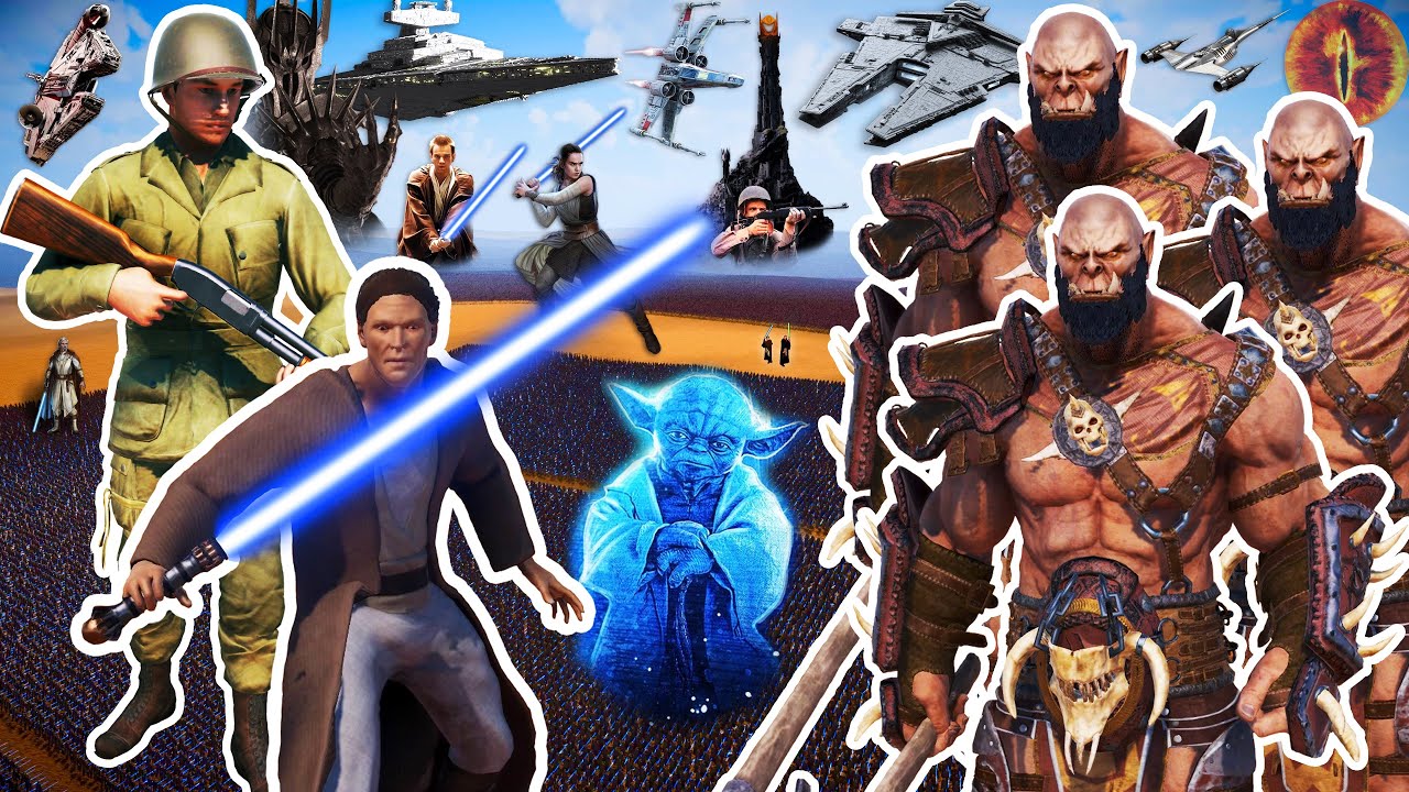 23 MILLION ORCS vs 80,000 JEDI KNIGHTS + 700,000 AMERICAN SOLDIER SHOTGUN | UEBS 2