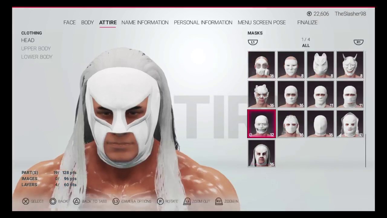 Wwe 2k19 CAW CREATING (MASKED WONDERS)
