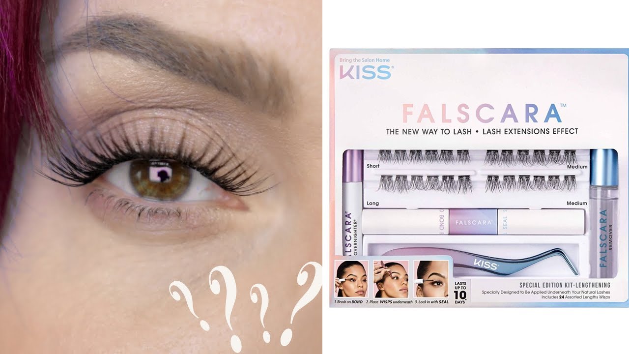 KISS FALSCARA LASHES How Long Do They REALLY Last? DIY Lash Extension Look in Minutes