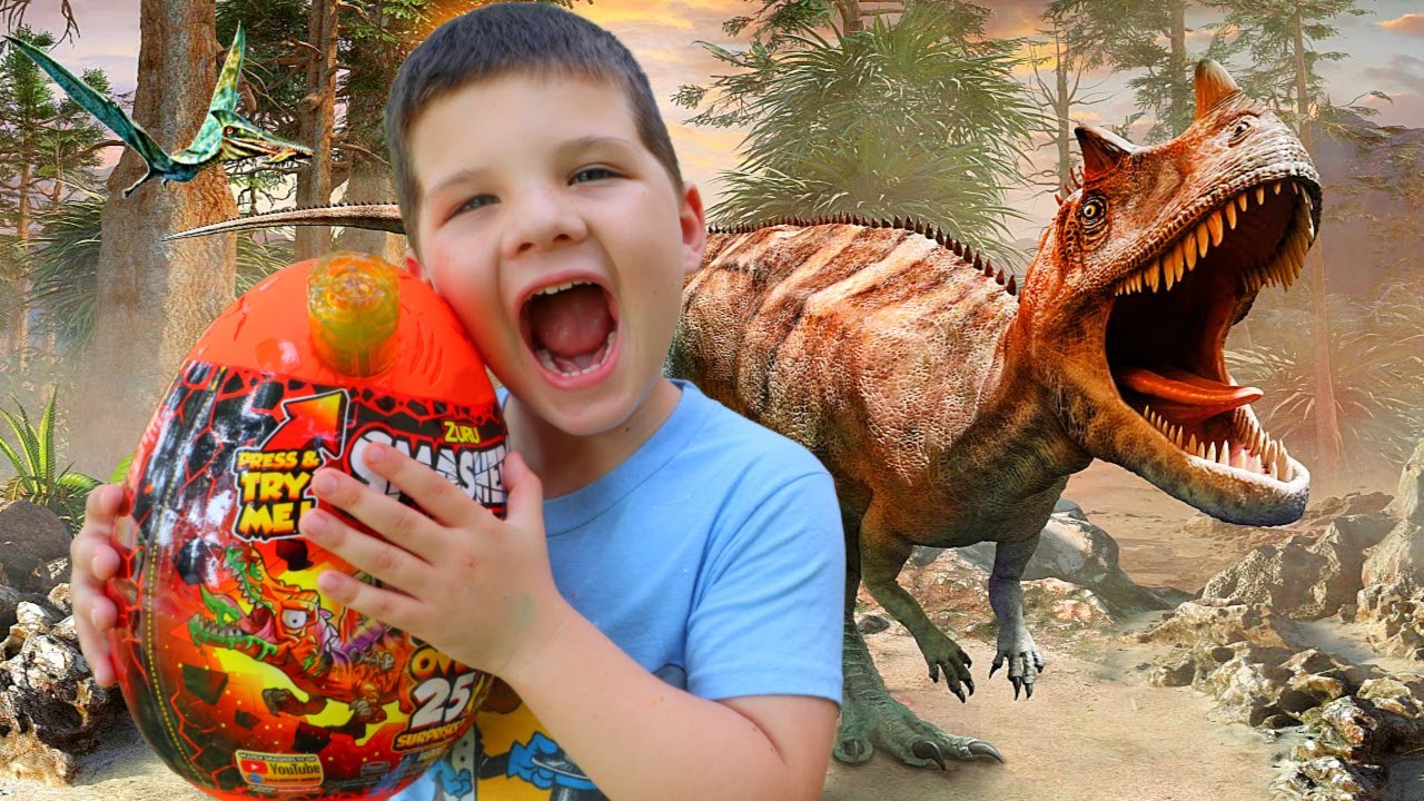 CALEB LooKS for DINOSAUR EGGS! JURASSIC PARK, FLOOR is LAVA PRETEND PLAY! OPENING ZuRu SMASHERS!