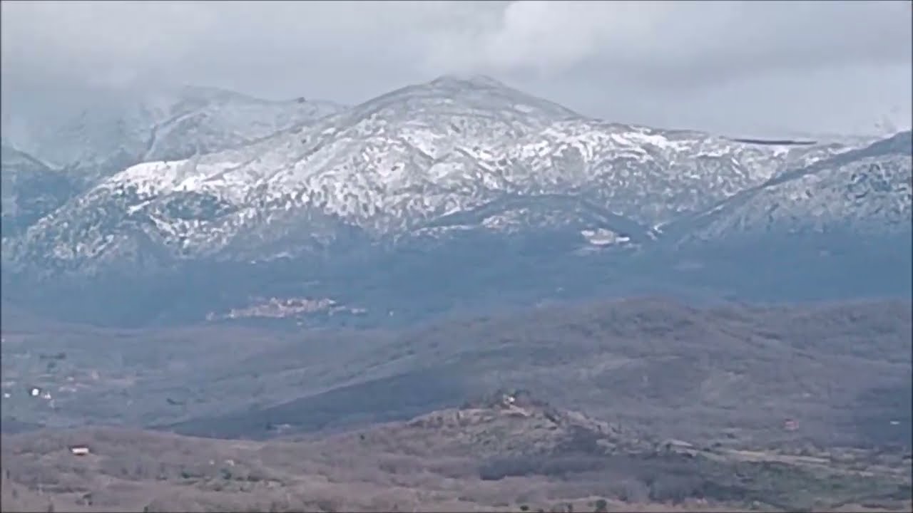 Nevada en la Sierra de Gredos en la Comarca de la Vera (Cáceres) de la borrasca Kristin 28-01-2026