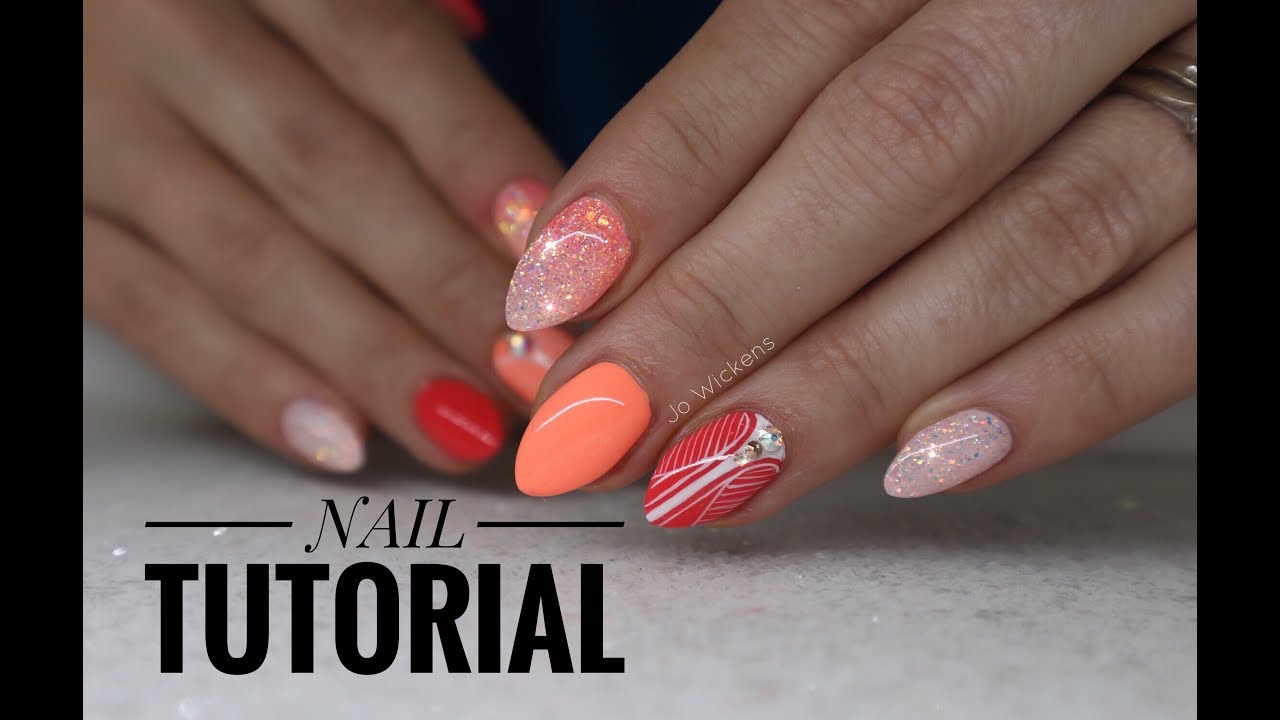 TUTORIAL / SUMMER HOLIDAY NAILS USING LIGHT ELEGANCE SUMMER BUZZ / GLITTER FADE, NAIL ART, CRYSTALS