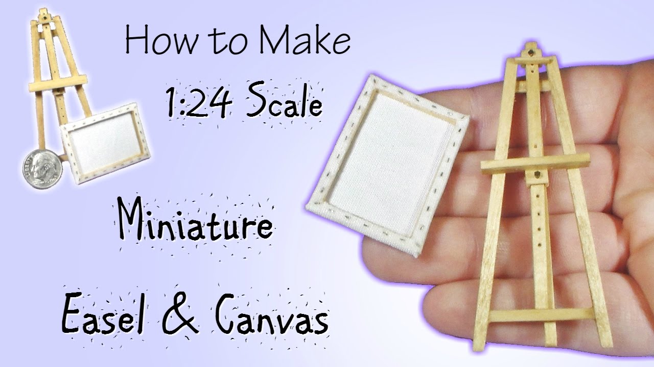 Miniature Easel & Canvas Tutorial (actually works!) | Dollhouse | How to Make 1:24 Scale DIY