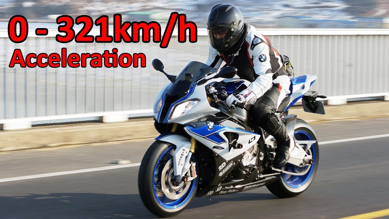 BMW S1000RR - Acceleration 0-321km/h & Startup & Exhaust Sound & Burnout & Wheelie & TOP Speed