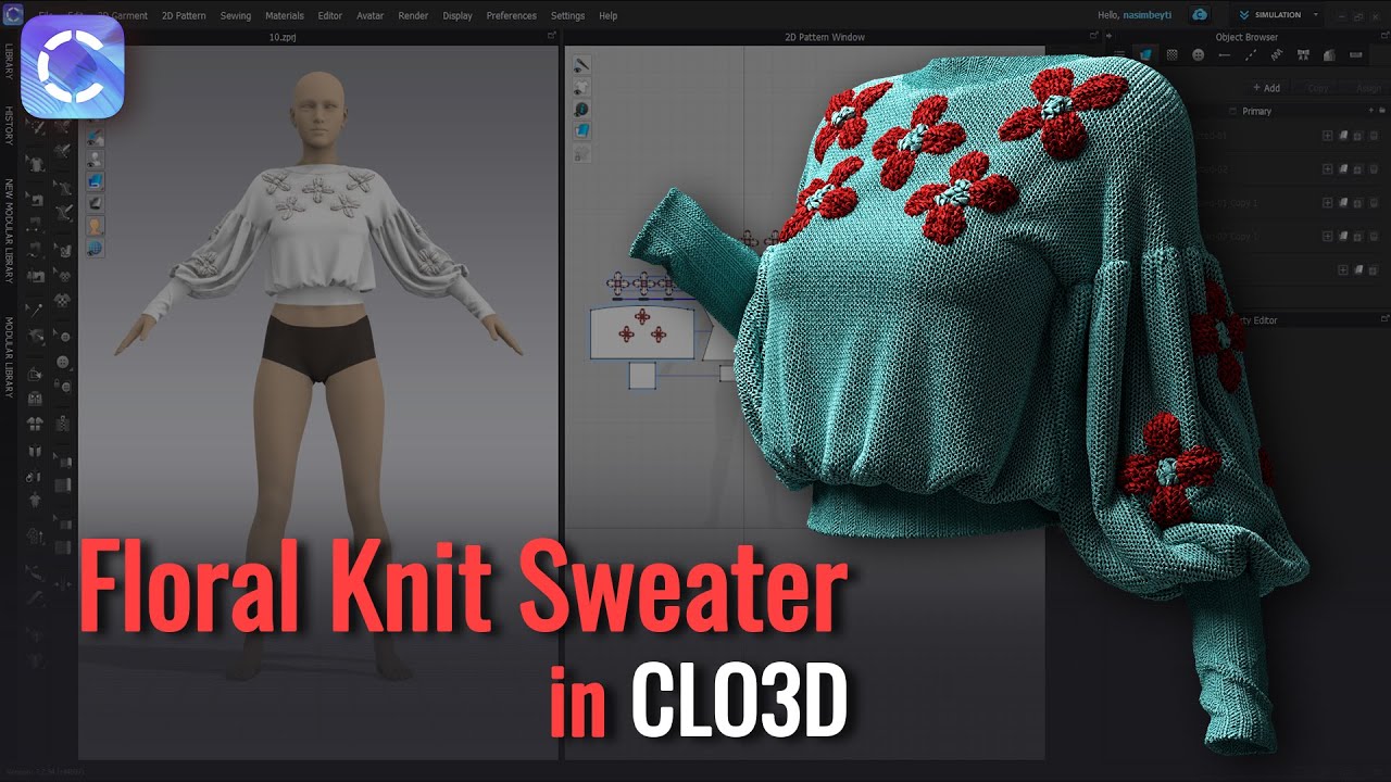 How to Model Floral Knit Sweater in CLO3D