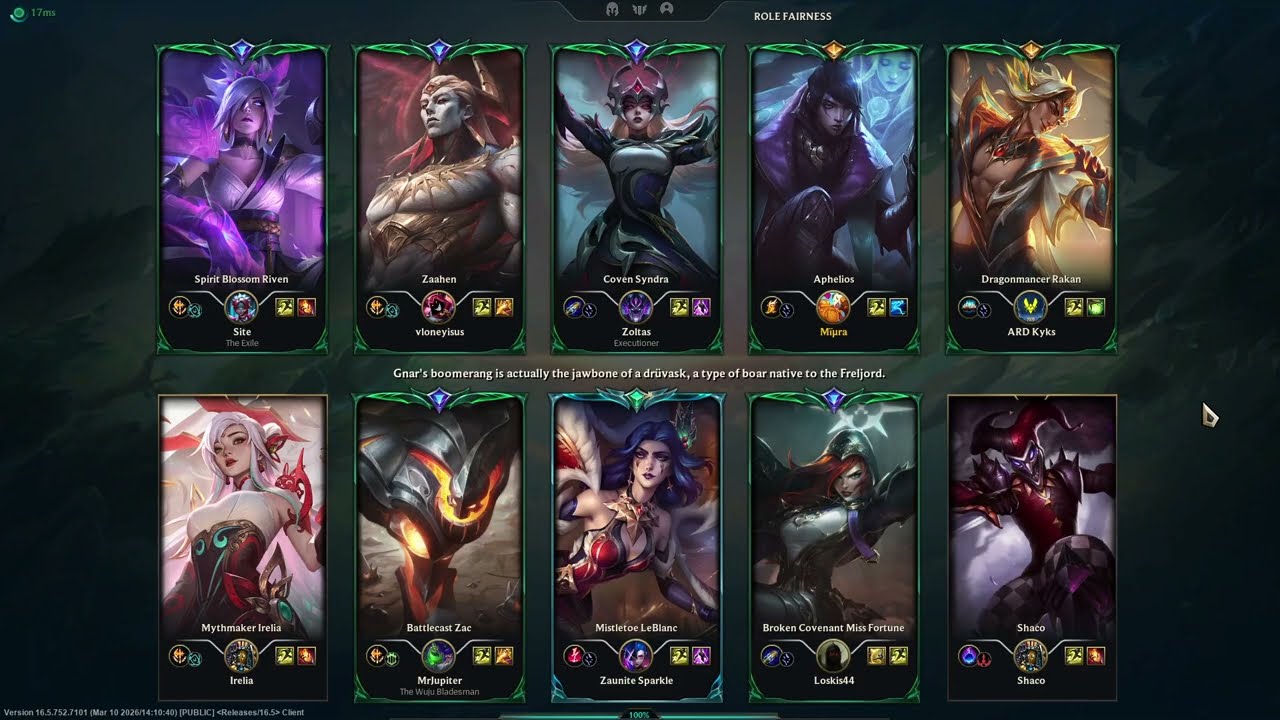 Aphelios rakan vs miss fortune shaco