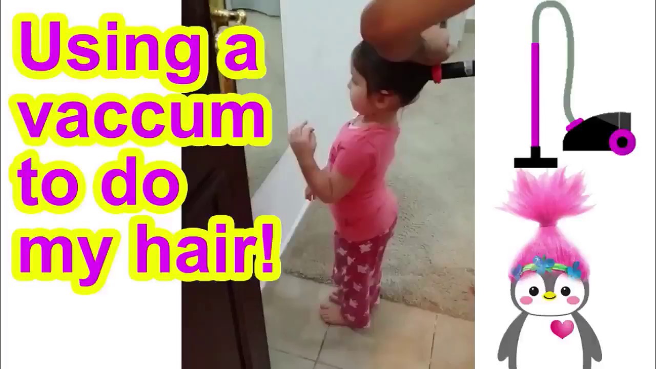 Daddy using a vacuum to do his daughter's hair - Clara and Bilal video in Singapore