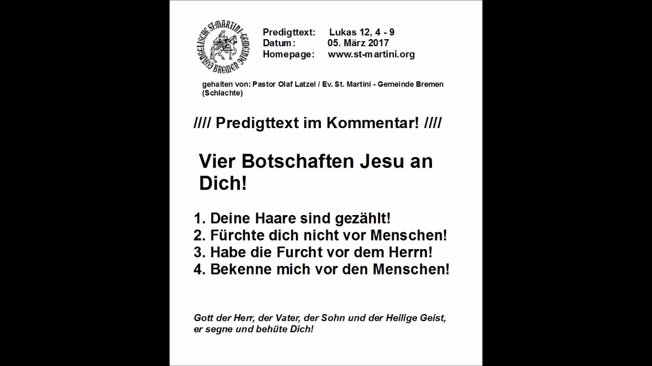 05.03.2017 - Vier Botschaften Jesu an Dich!