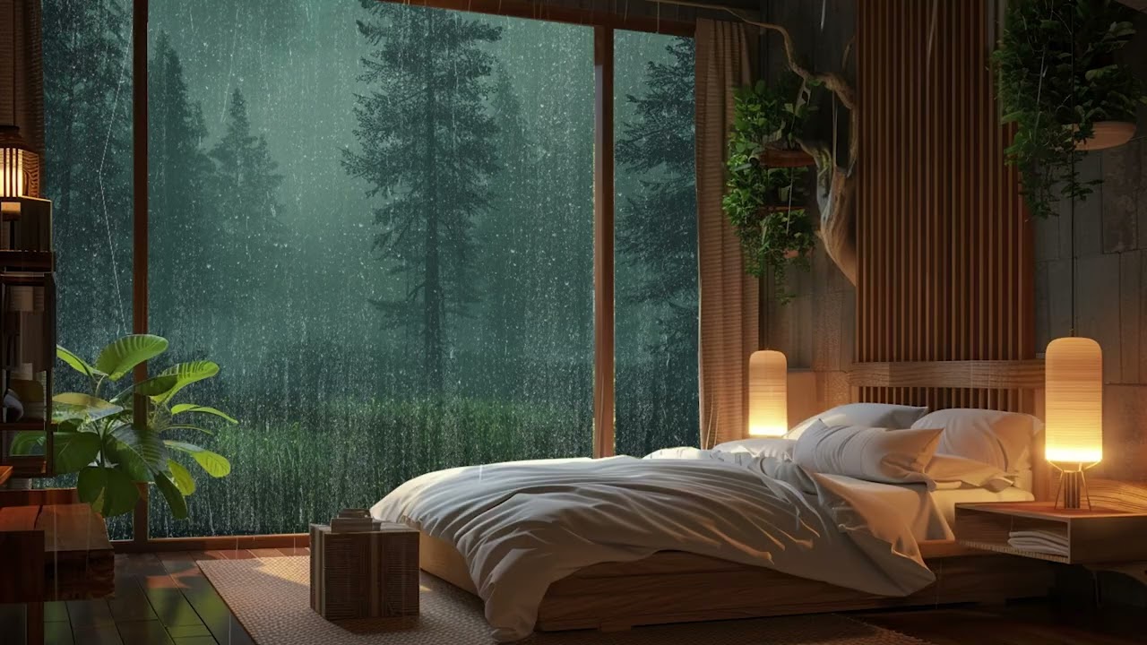 Calm Night Rain with Gentle Breeze | Sleep Deeper and Work Better with Soothing Sounds